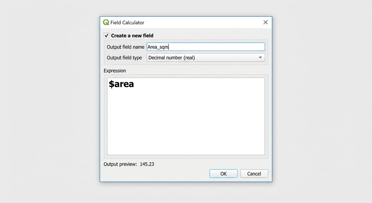 A visual of the 'Field Calculator' dialog box in GIS software. Top check box 'Create a new field' is...