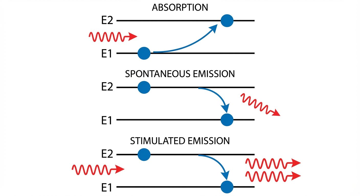 A three-part conceptual diagram illustrating the three interaction processes vertically. 
Top panel ...