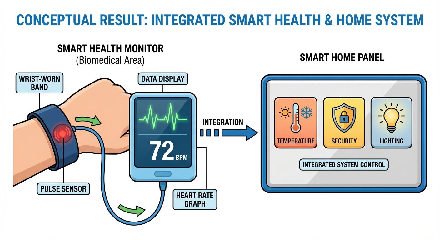 An illustration of a potential "Smart Health Monitor" (Biomedical Area) for the conceptual result se...